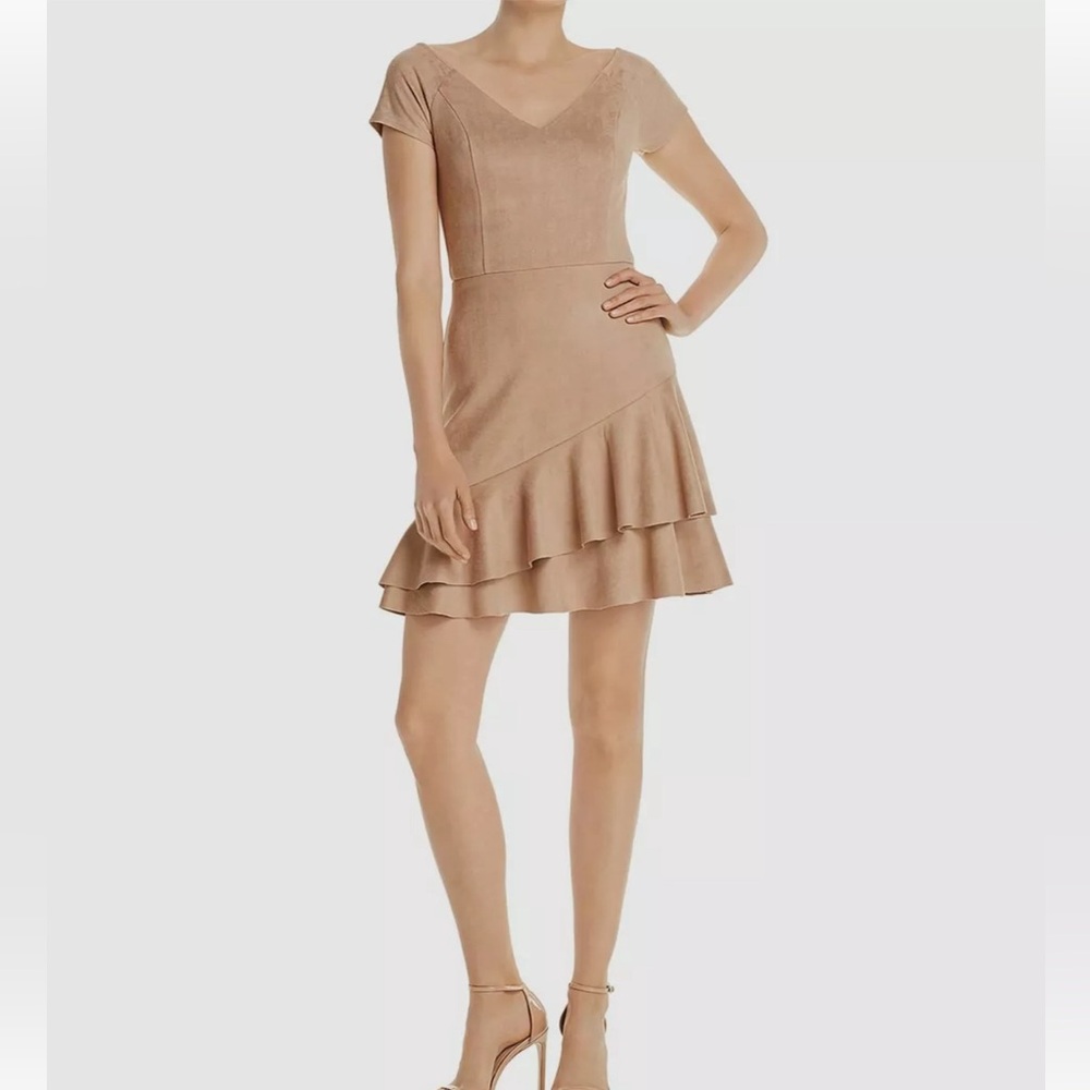 NWT Aqua Tan Beige Suede Like Dress Sz Large